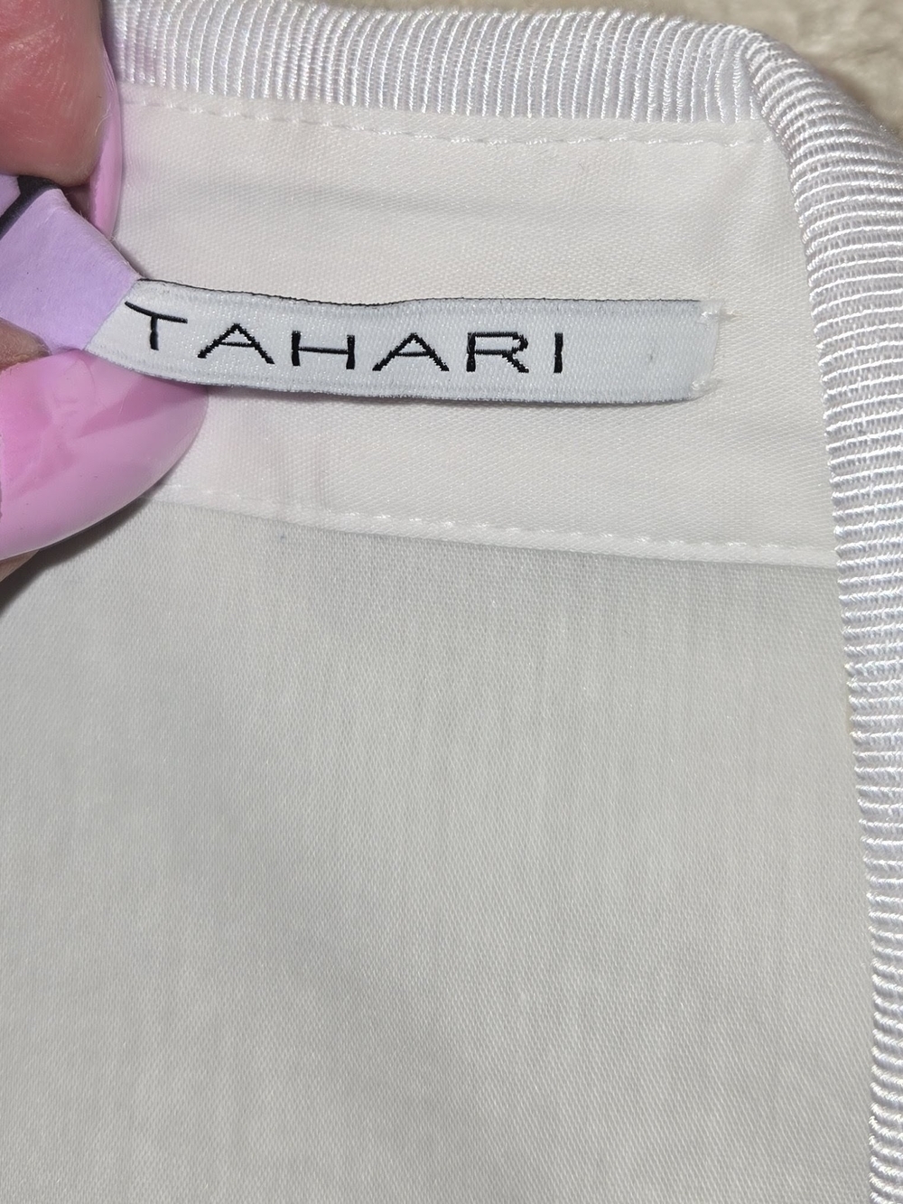 Tahari Womens Sleeveless White Tie-Waist Shirt Dress Size Small - Picture 3 of 8